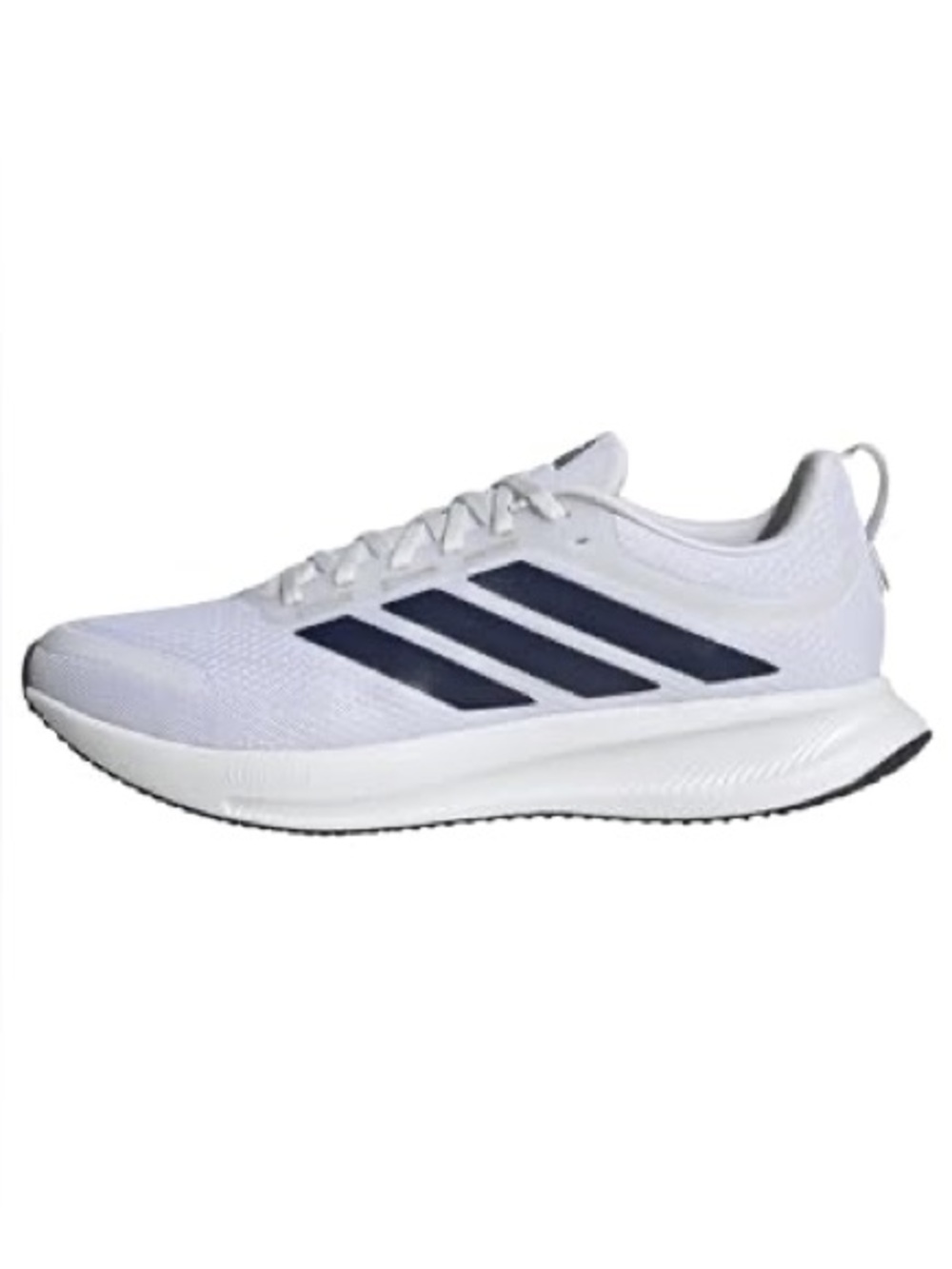 Adidas Men’s Run Blaze White Athletic Running Shoes with Navy Stripes